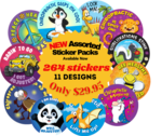 264 assorted stickers